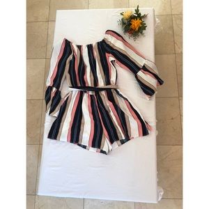 & Merci Striped Romper